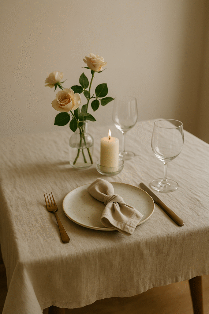 a table with an elegant setting
